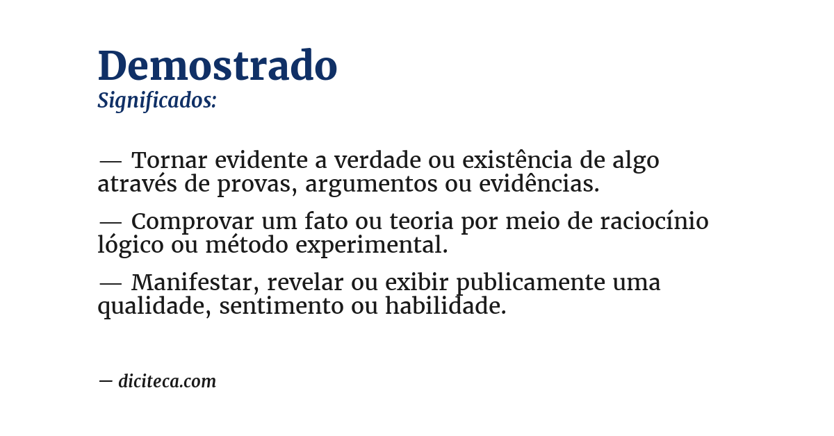 Significado de demostrado
