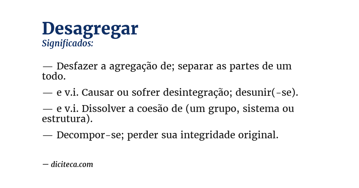 Significado de desagregar