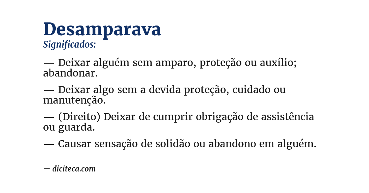 Significado de desamparava