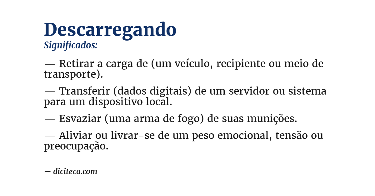 Significado de descarregando