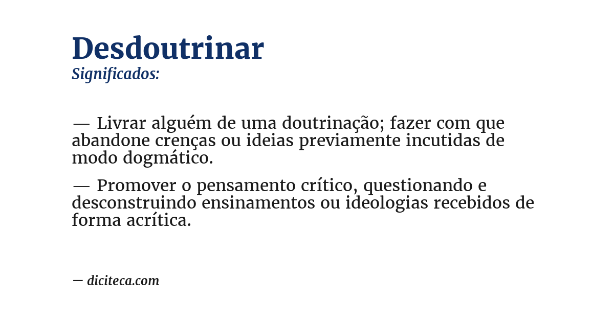 Significado de desdoutrinar