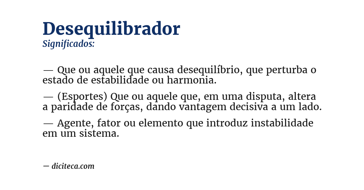 Significado de desequilibrador