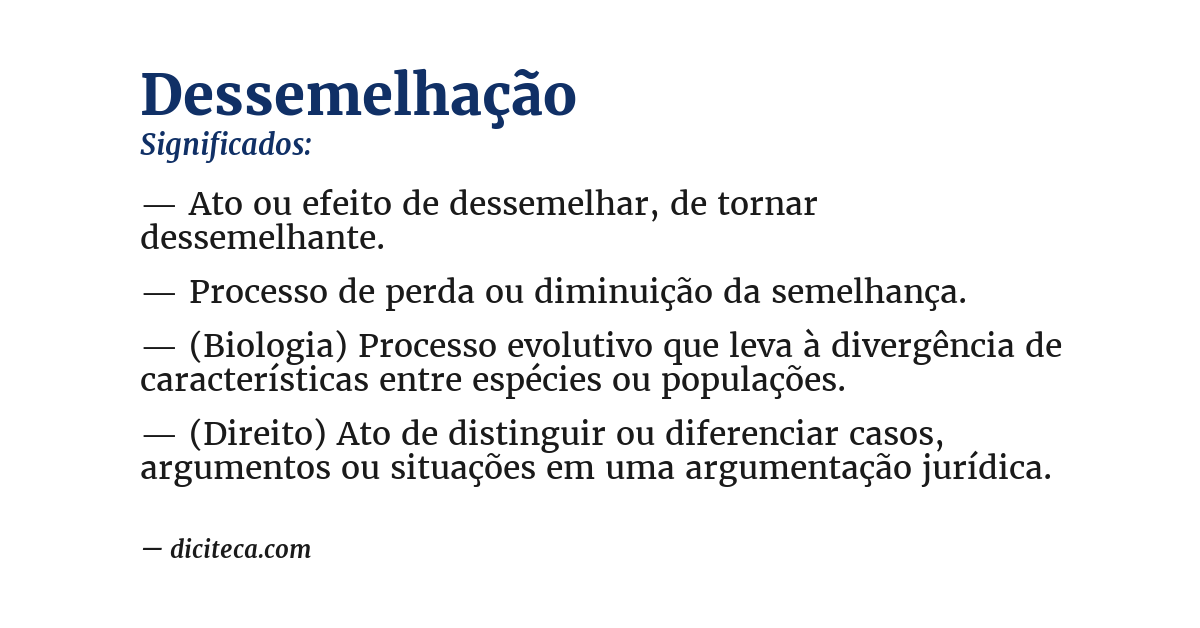 Significado de dessemelhação