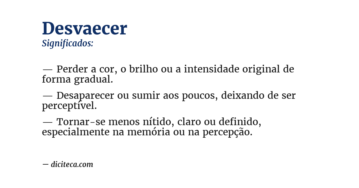 Significado de desvaecer