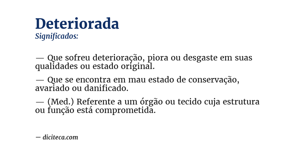 Significado de deteriorada
