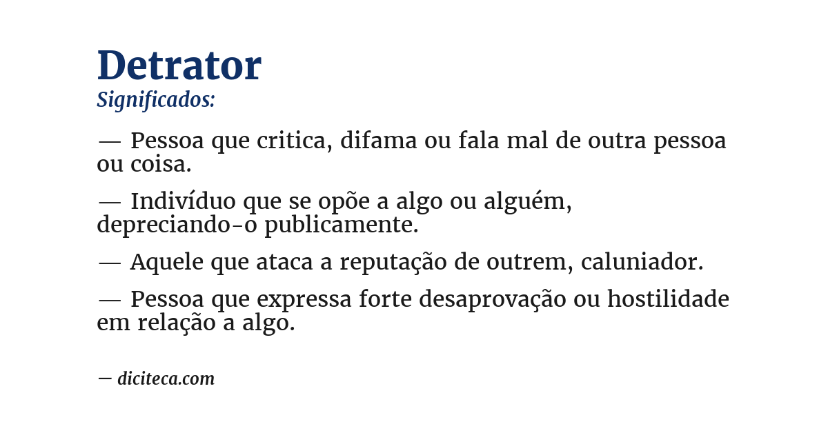 Significado de detrator