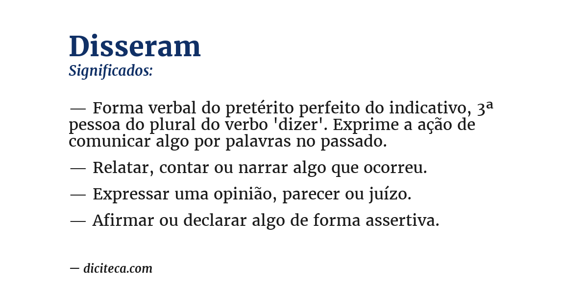 Significado de disseram