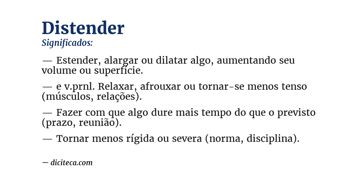 Significado de distender