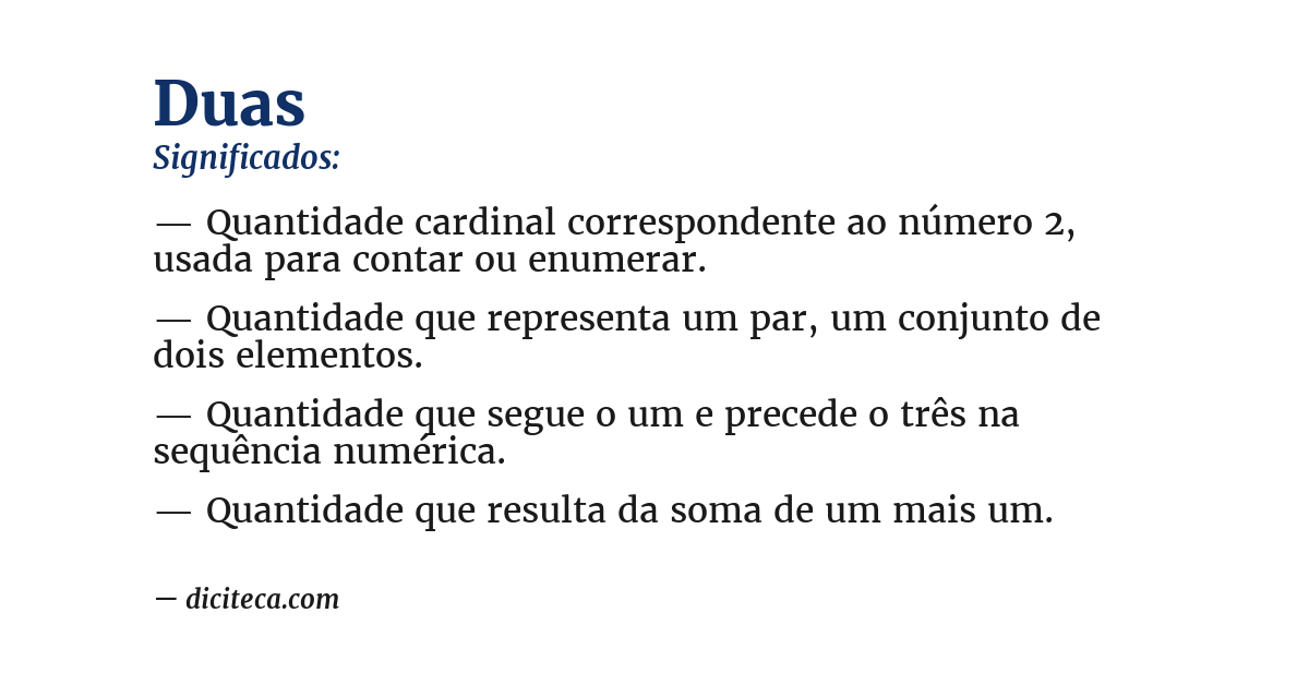 Significado de duas