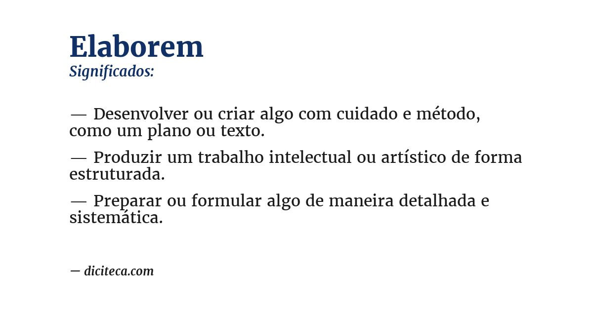 Significado de elaborem