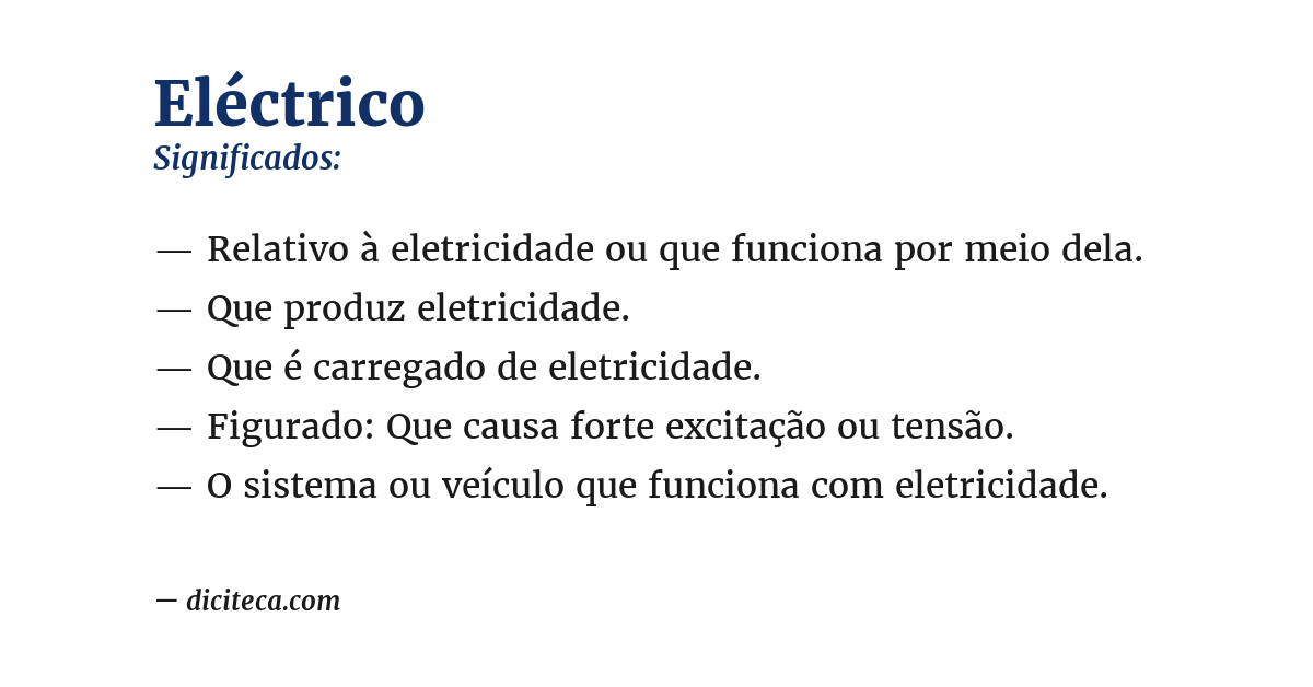 Significado de eléctrico