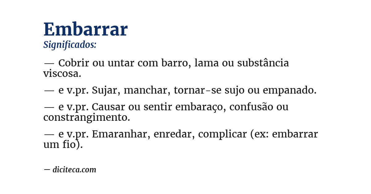 Significado de embarrar