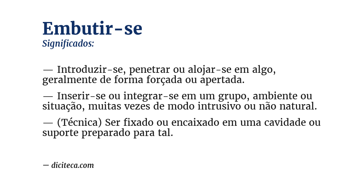 Significado de embutir-se