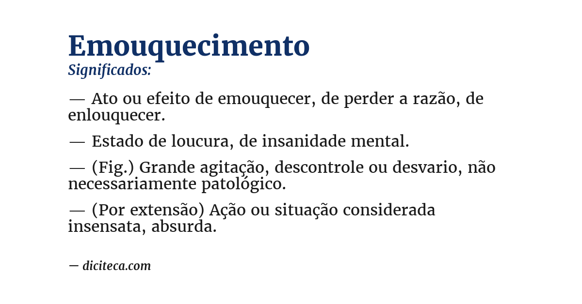 Significado de emouquecimento