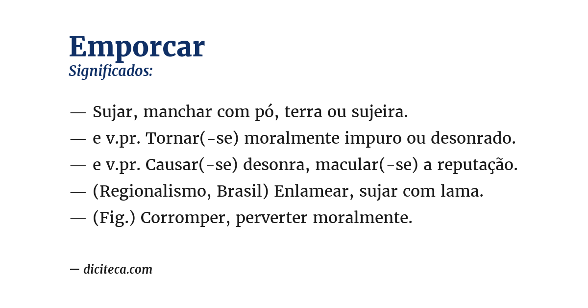 Significado de emporcar