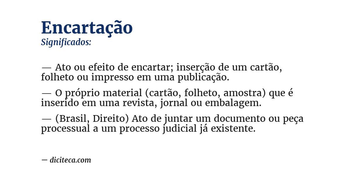 Significado de encartação