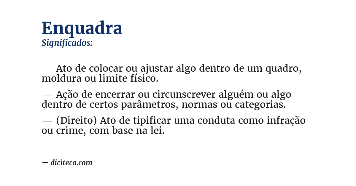 Significado de enquadra