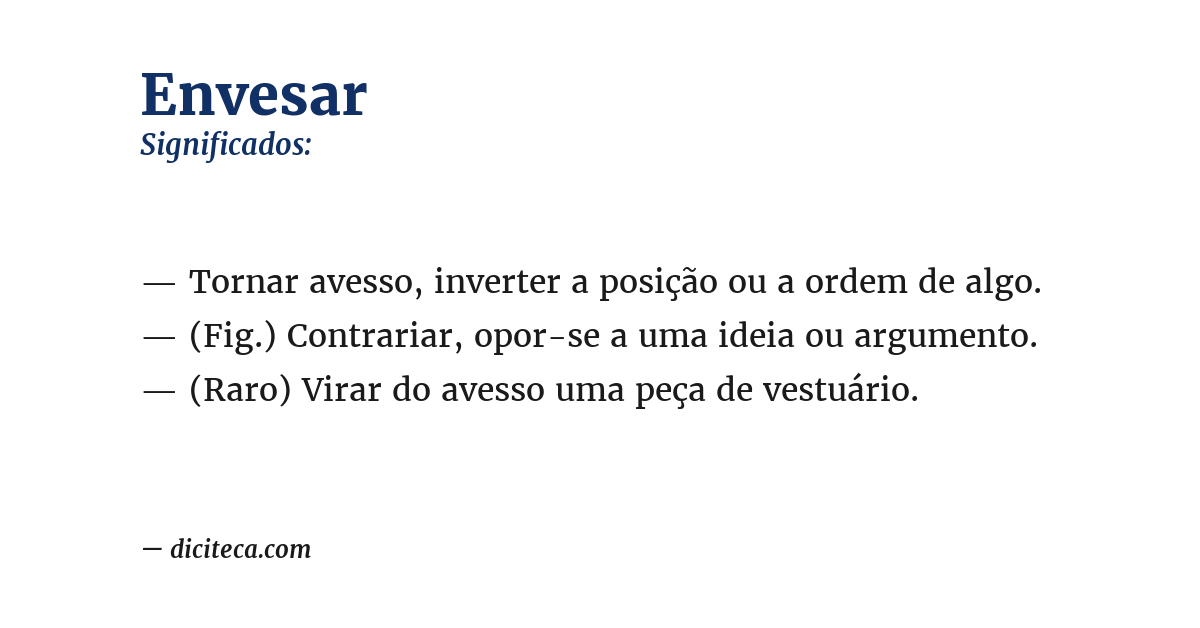 Significado de envesar