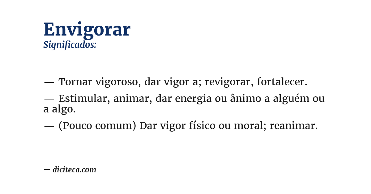 Significado de envigorar