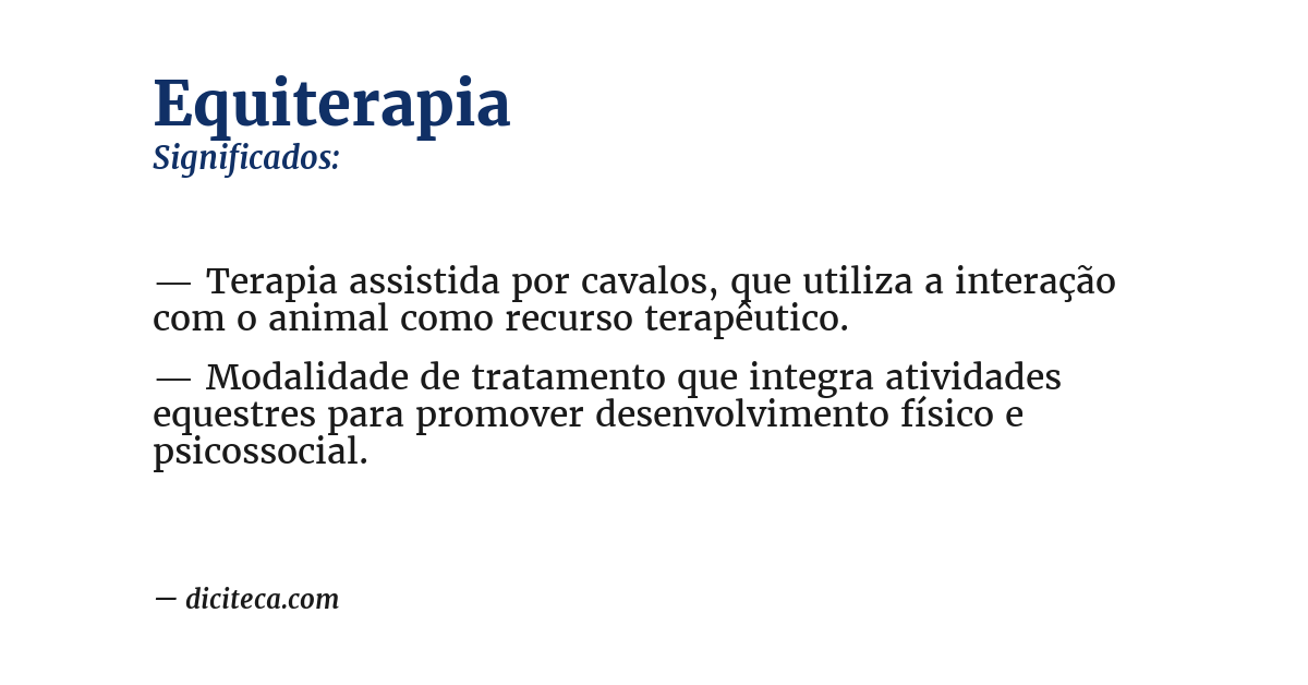 Significado de equiterapia