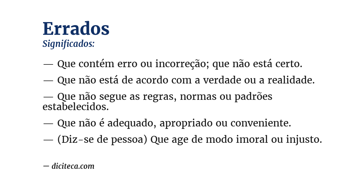 Significado de errados
