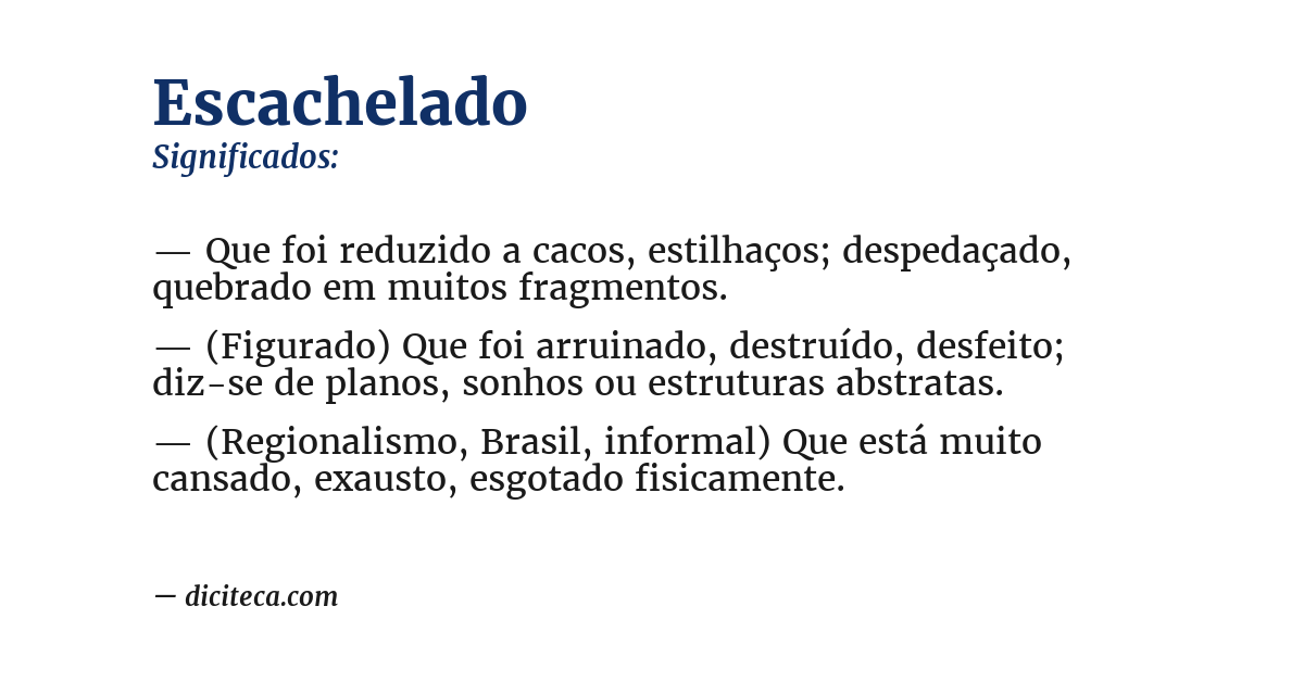 Significado de escachelado