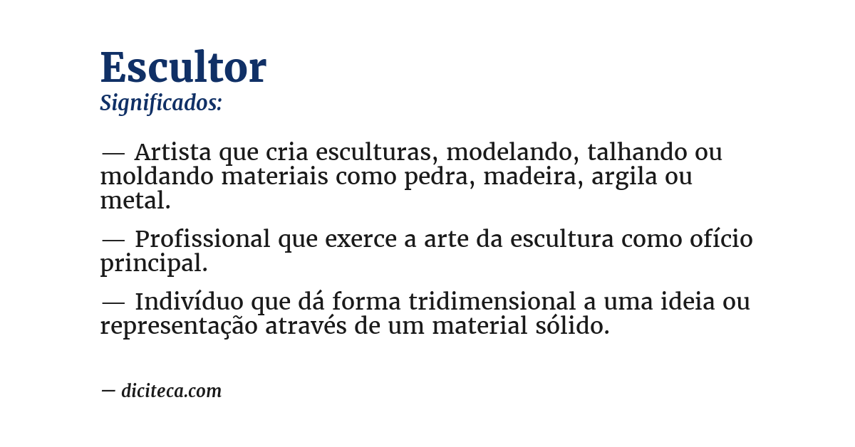 Significado de escultor