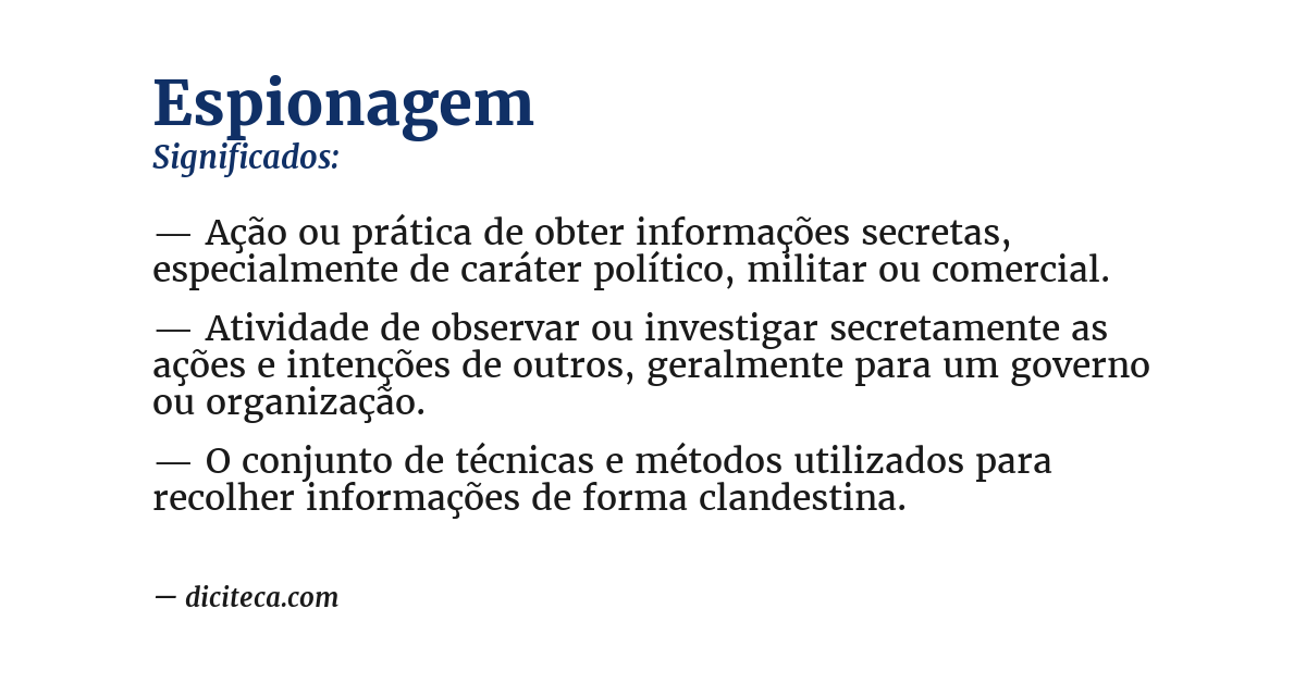 Significado de espionagem