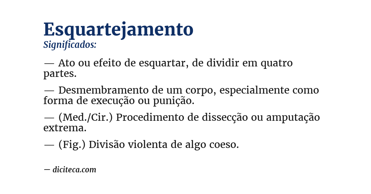 Significado de esquartejamento