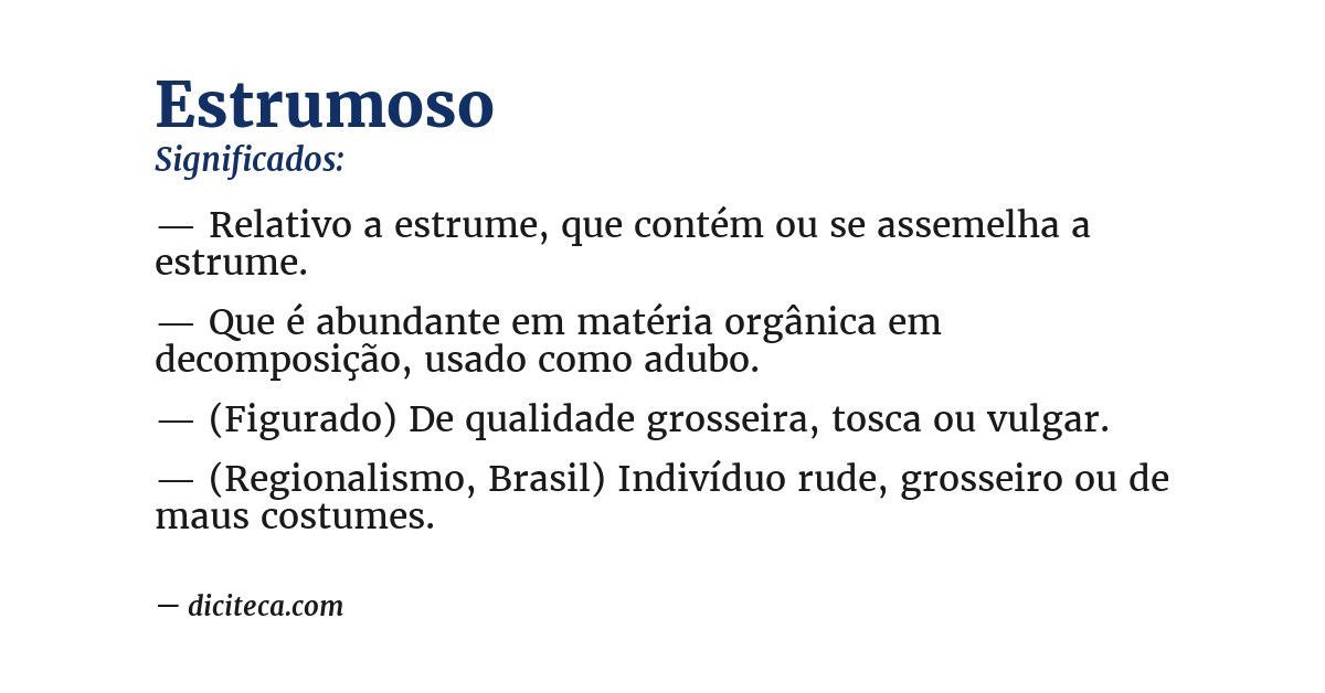 Significado de estrumoso
