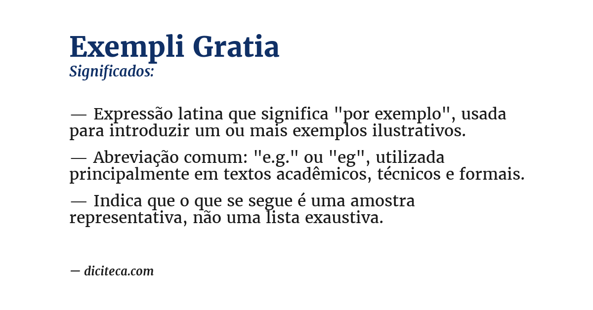 Significado de exempli gratia