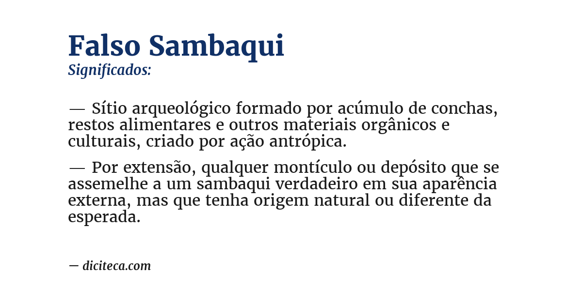 Significado de falso sambaqui