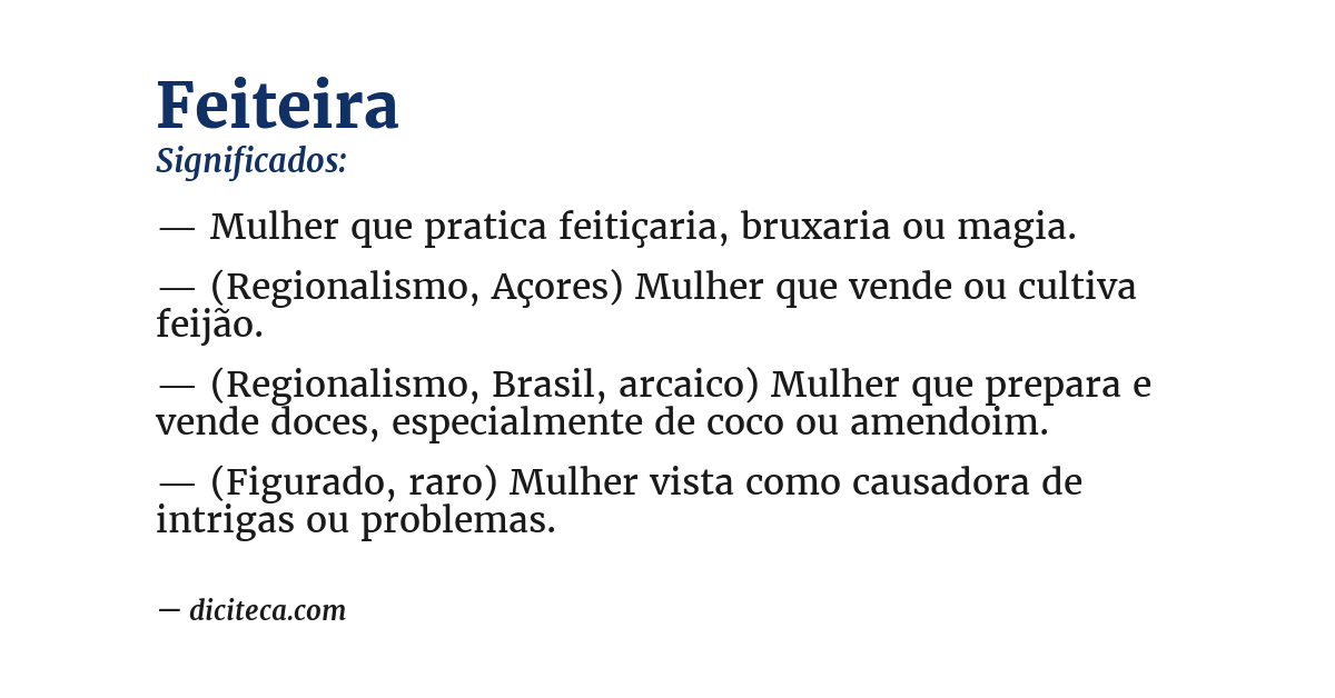 Significado de feiteira