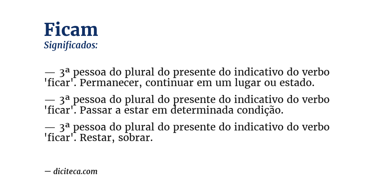 Significado de ficam