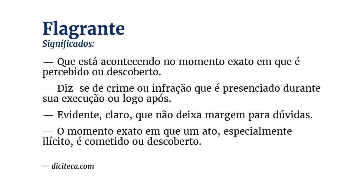 Significado de flagrante