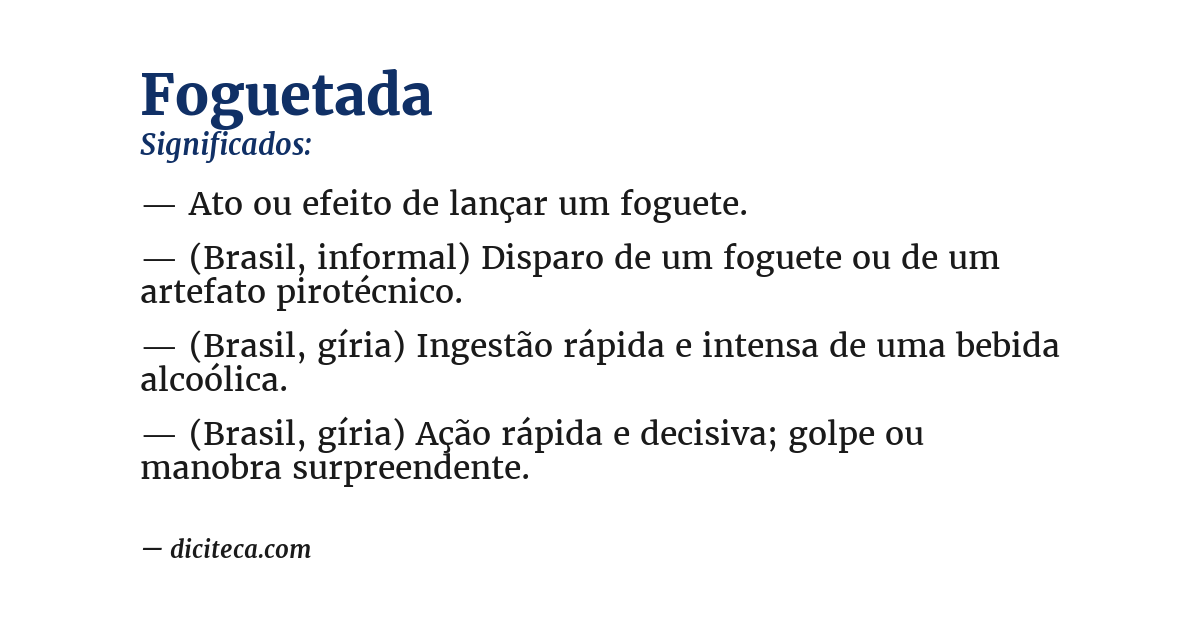 Significado de foguetada