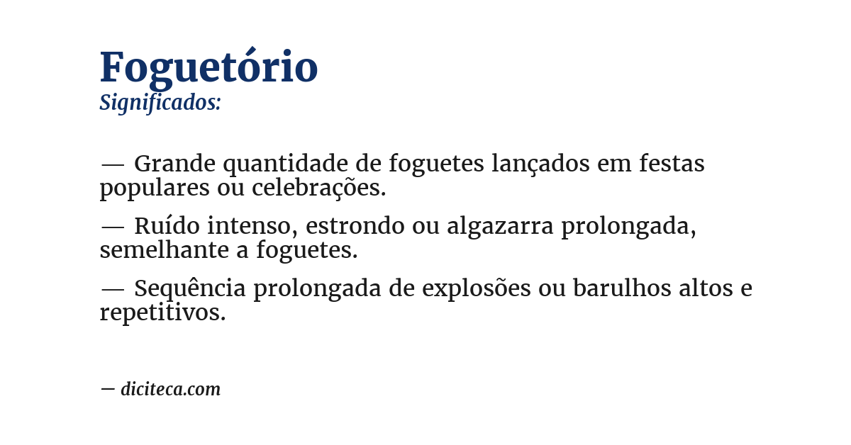 Significado de foguetório