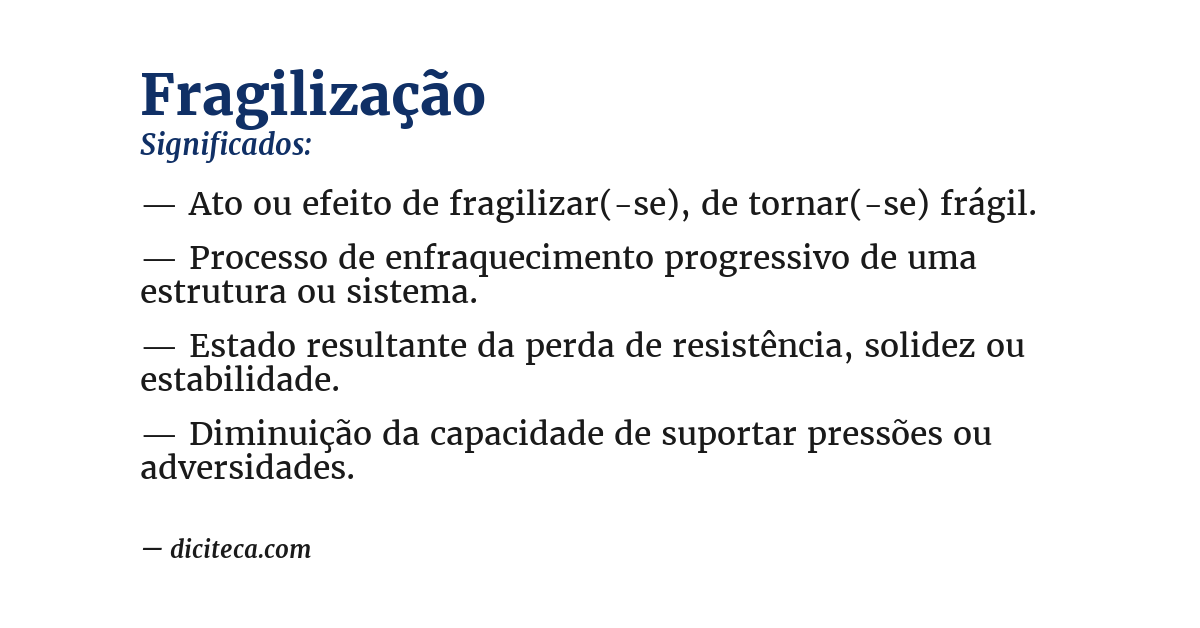 Significado de fragilização