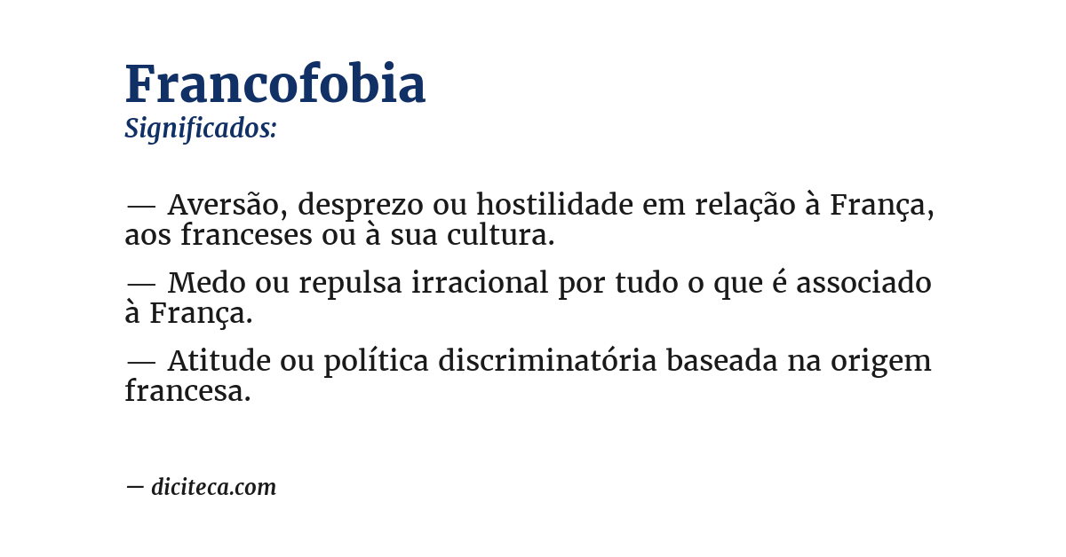Significado de francofobia