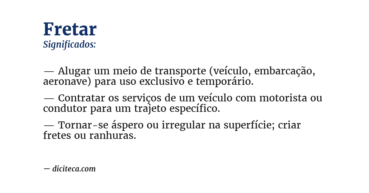 Significado de fretar