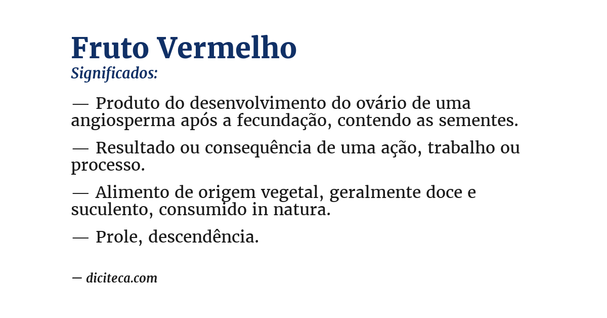 Significado de fruto vermelho