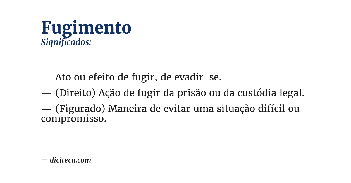 Significado de fugimento