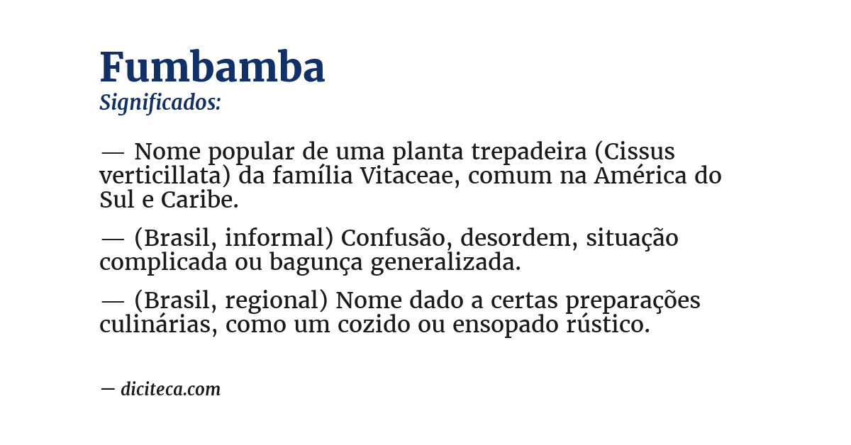 Significado de fumbamba