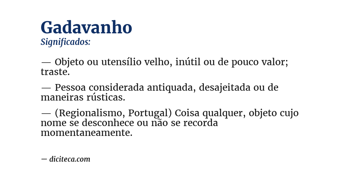 Significado de gadavanho