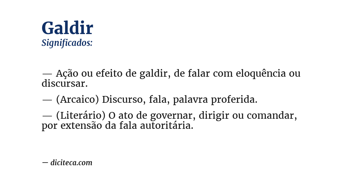 Significado de galdir