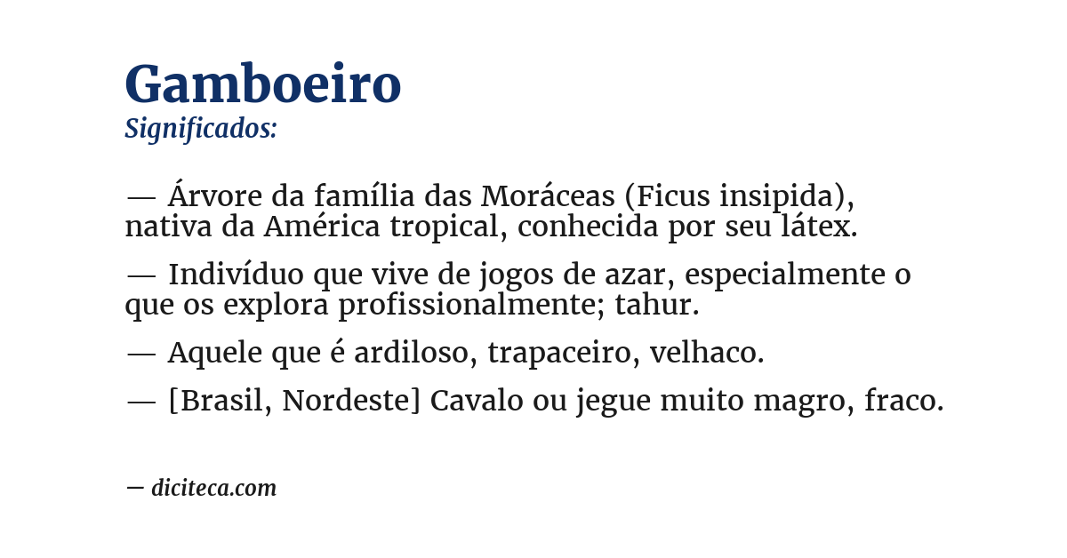 Significado de gamboeiro