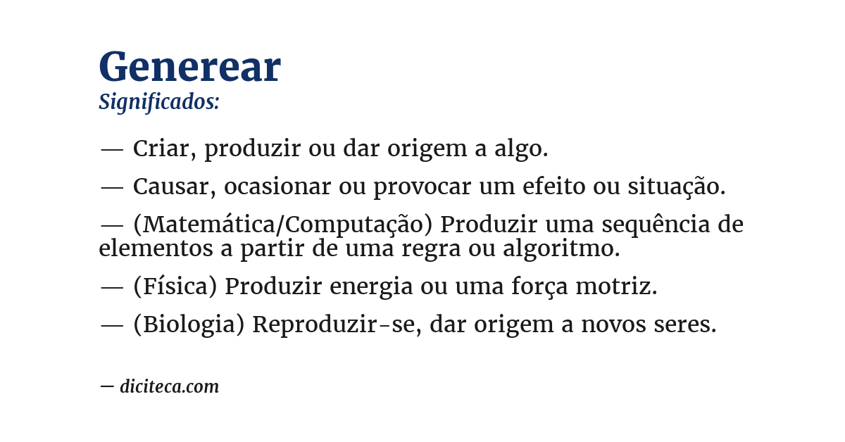 Significado de generear