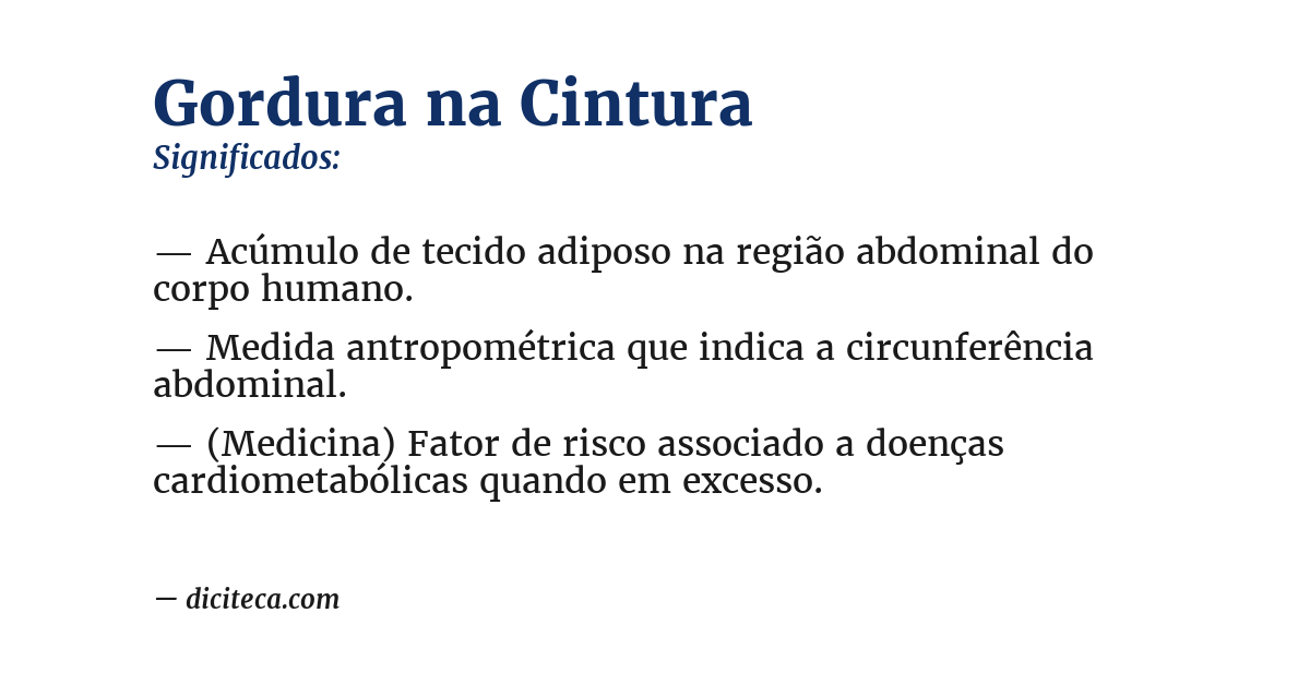 Significado de gordura na cintura
