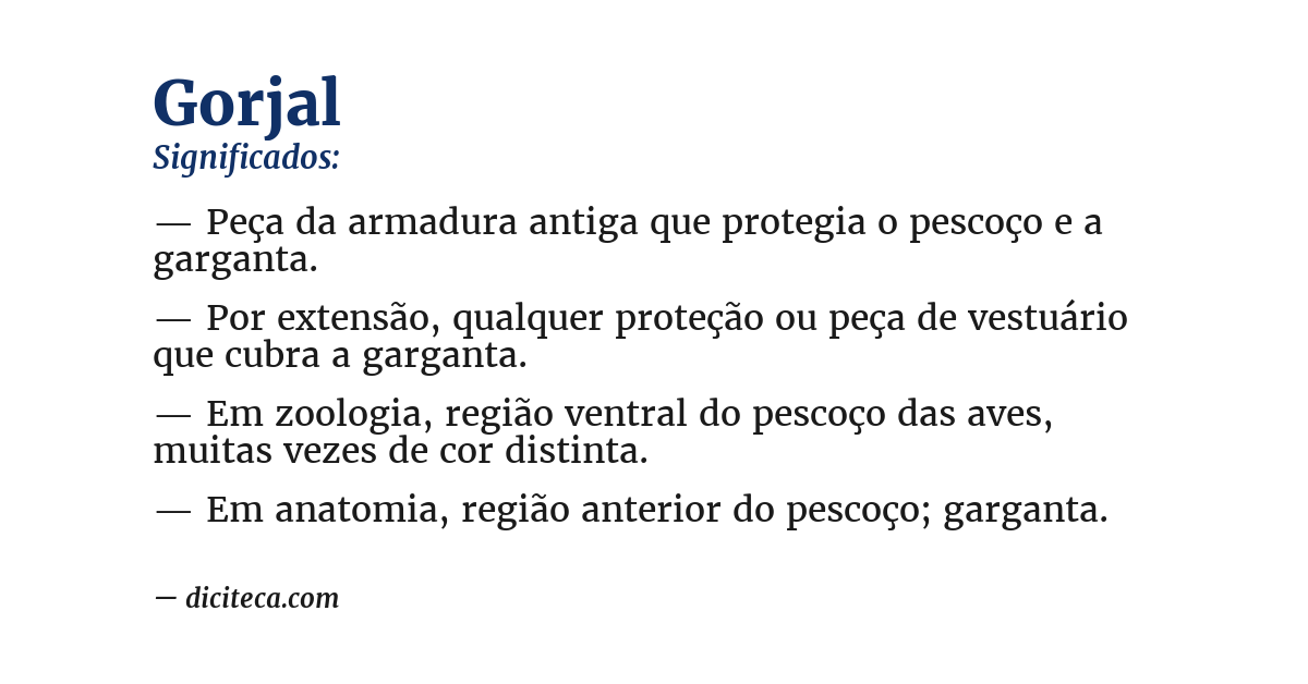 Significado de gorjal