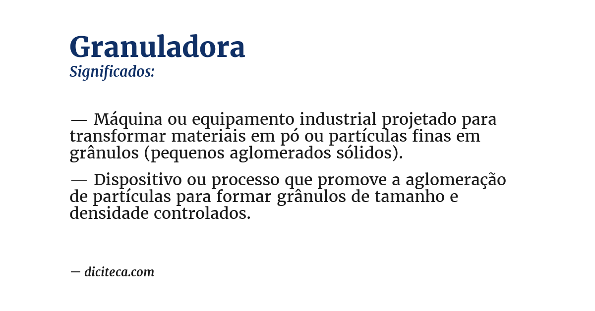 Significado de granuladora